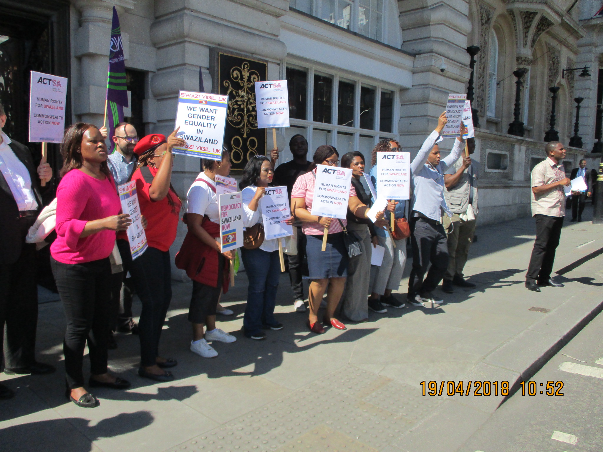 Exiled Swazi’s Participated in a Political Protest in London.